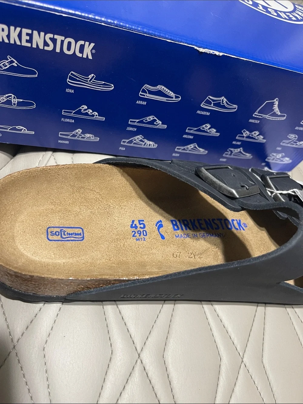 Birkenstock Arizona Soft Footbed  Two-Strap Sandal in Black and Cork